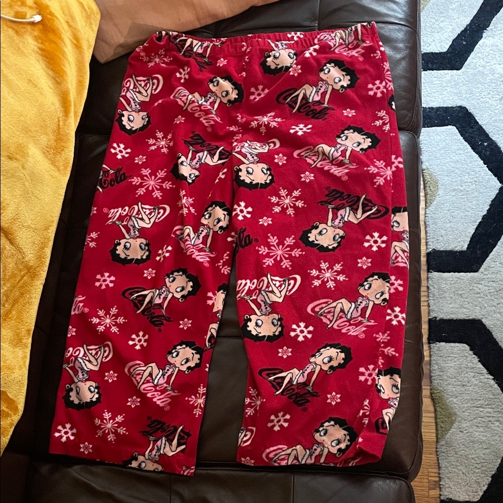 Red Coca Cola Betty Boop Fleece Pajama Pants